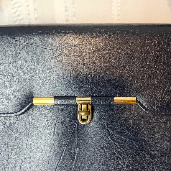 Vintage Navy Blue Weymouth American Handbag 1960's Made in England - Picture 7 of 11